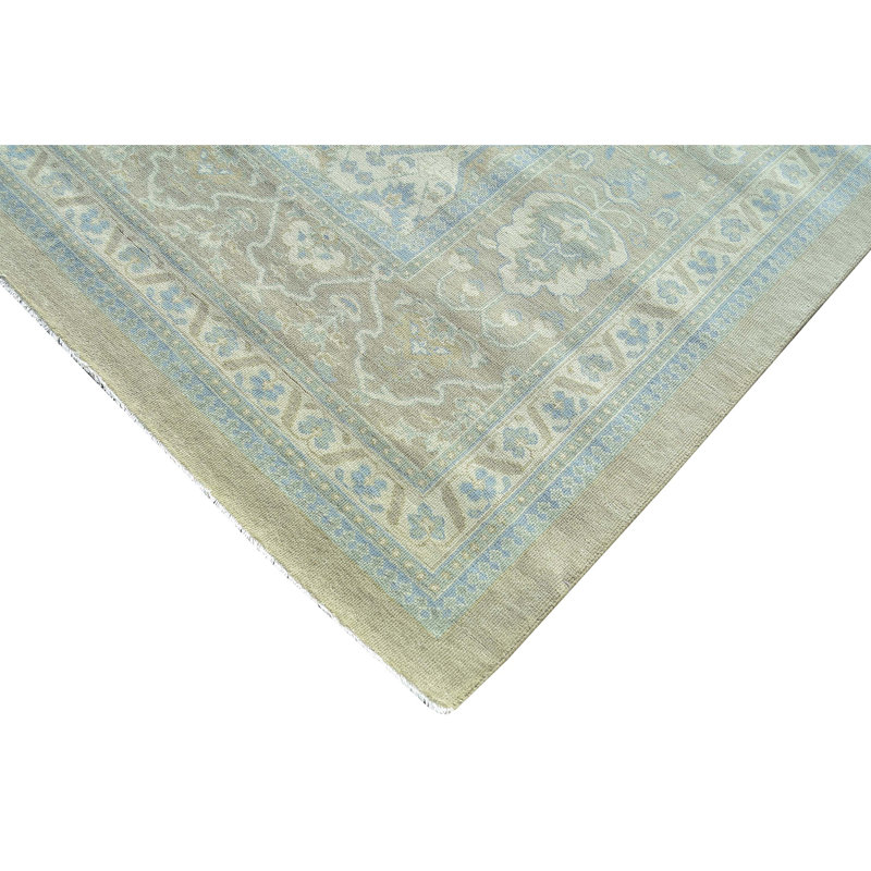 Hand Knotted Wool Area Rug in Beige/Brown, Rectangle 6' x 9'