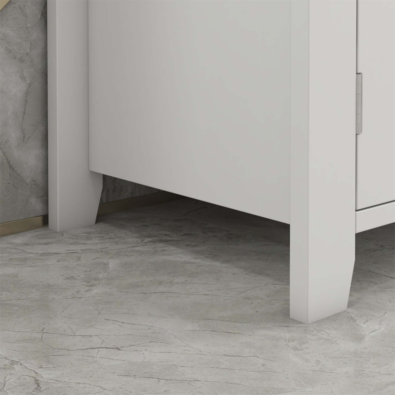 Armoire de salle de bain Kleankin avec design en U et tablette réglable pour le rangement sous l'évier
