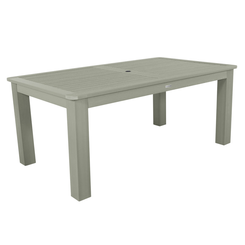 Table de salle à manger en plastique Highsmith, H 30 po x l 42 po x P 72 po, Eucalyptus