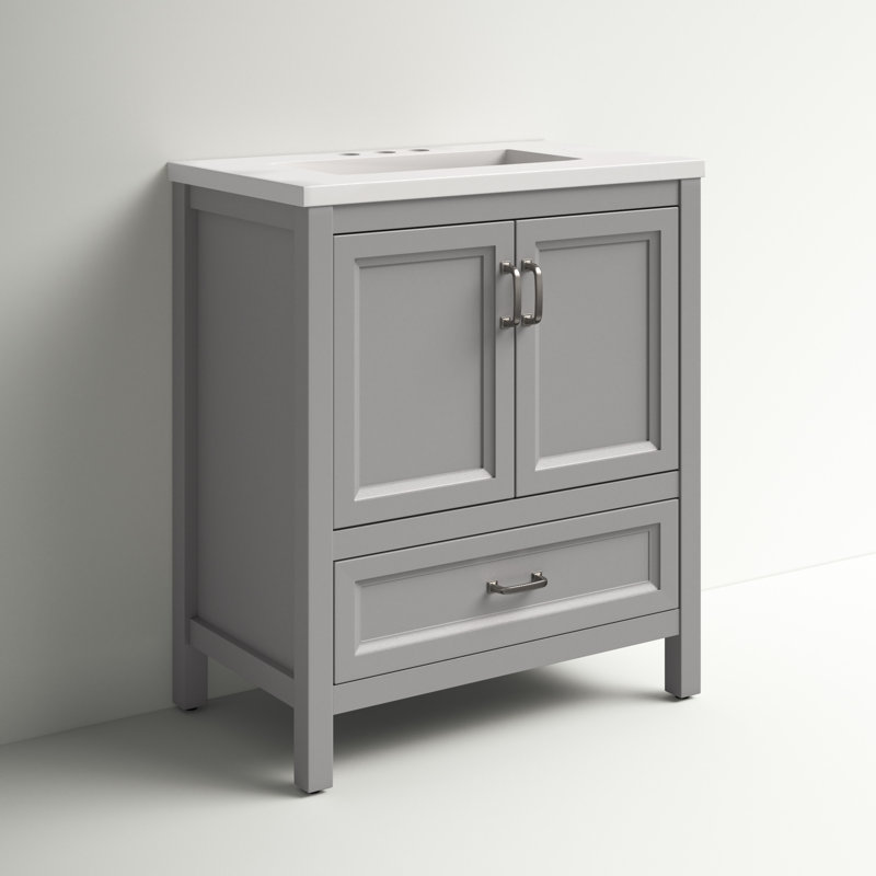 30.5" Single Bathroom Vanity With Cultured Marble Top