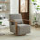 Fauteuil d'appoint pivotant et rembourré moderne avec accoudoirs en bois massif et fauteuil de lecture confortable à 360 degrés, fauteuil d'appoint
