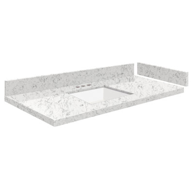 48.5 Single Vanity Top with 3 Faucet Holes -  Transolid, VT48.5x22-1KU-LYR-4