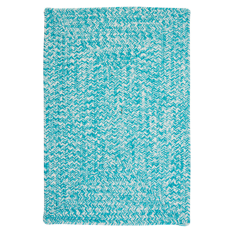 Tapis intérieur / extérieur Ashiah - bleu aquatique, Rectangle 12 pi x 15 pi