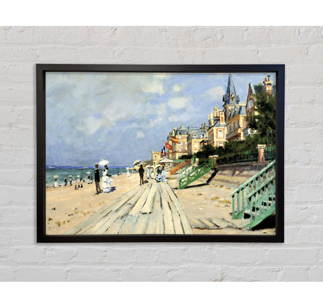 Strand von Trouville von Claude Monet - Einzelbildrahmen Kunstdrucke auf Leinwand