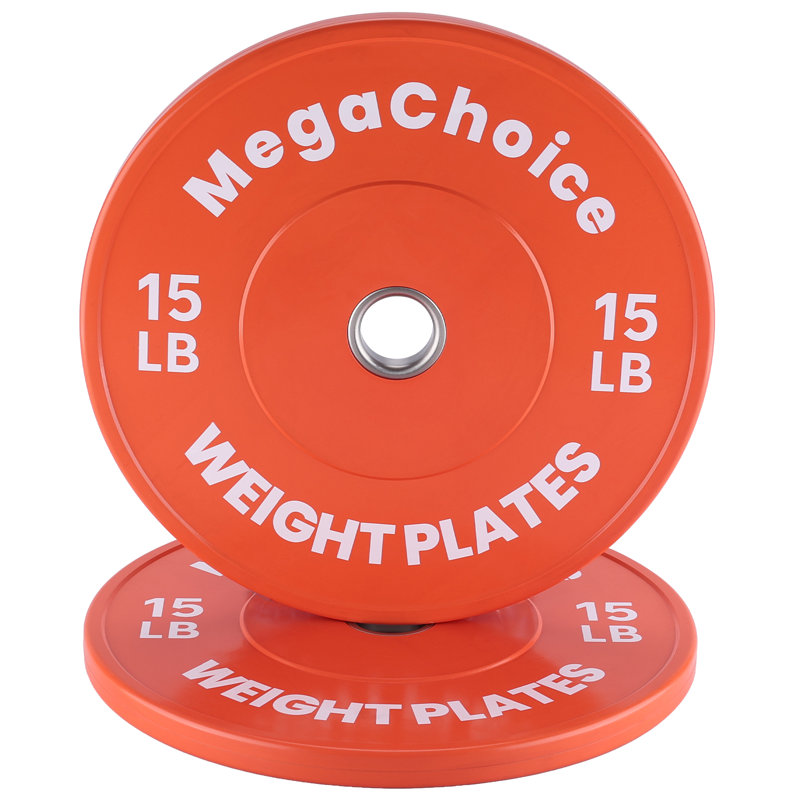 Plaques de poids de pare-chocs en caoutchouc de 2 pouces avec code de couleur, 10 à 55 lb simple / paire / ensemble d'options, plaques à haltères silencieuses absorbant les chocs pour la musculation à domicile et l'entraînement en force