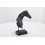 Cleaster Resin Horse Decorative Black Sculpture with Black Rectangular Base