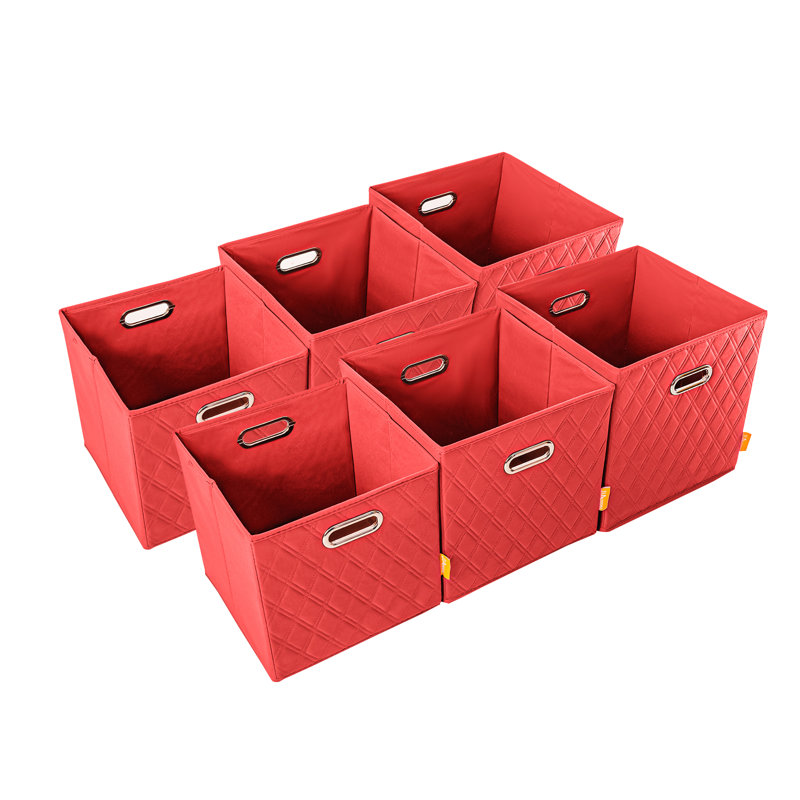 Ensemble de bacs en similicuir, H 12 po x l 12 po x P 12 po, Rouge