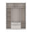Elegant 4-Door Wardrobe With Frosted Glass Panels, Brass Handles, And Ample Storage Space – Adjustable Shelves And Large Drawers For Modern Organization