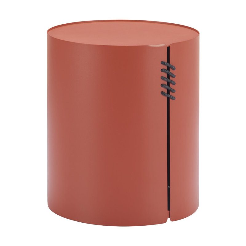 Table de bout cylindrique ronde 19 po en aluminium brun