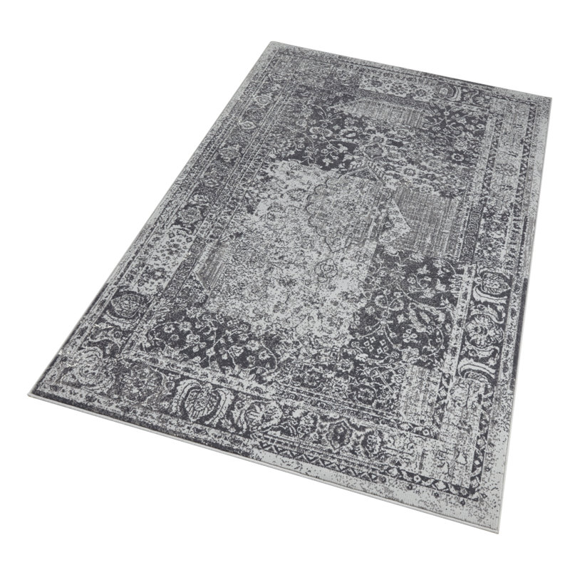 Celebration Plume Flatweave Dark Grey Rug, Rectangle 160 x 230cm