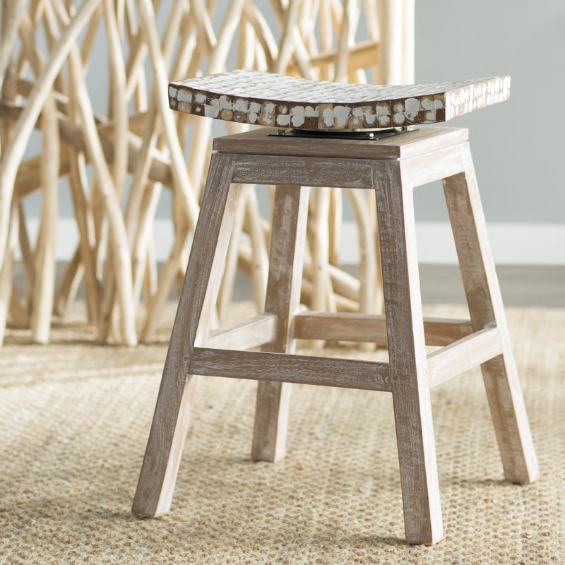 Tabouret de comptoir pivotant 24 po Aon, Blanc