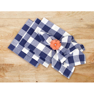 Blue Country Buffalo Plaid Cloth Napkins, Set Of 4