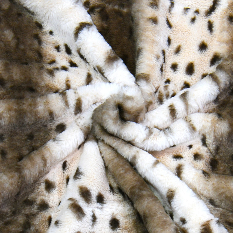 Citraka Brown Faux Fur Sherpa Reversible Throw Blanket