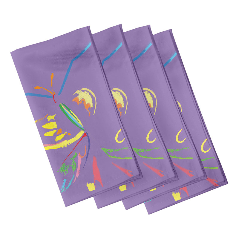 Ensemble de serviettes 4 pièces Torin, L 18 po x L 18 po, Bleu / rouge / jaune / vert