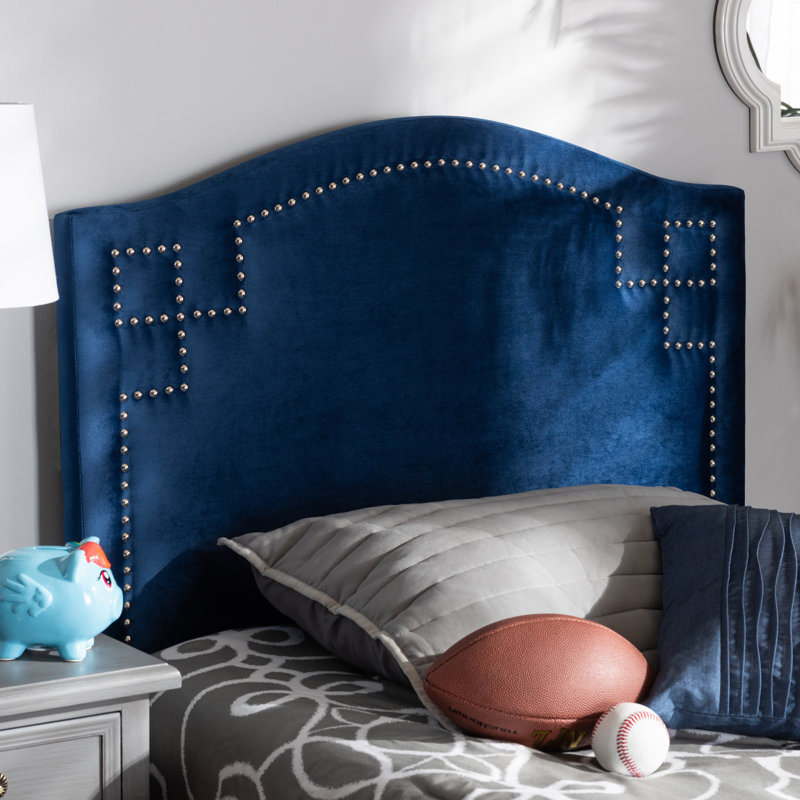 Mikalyn Upholstered Panel Headboard, Twin, Royal Blue