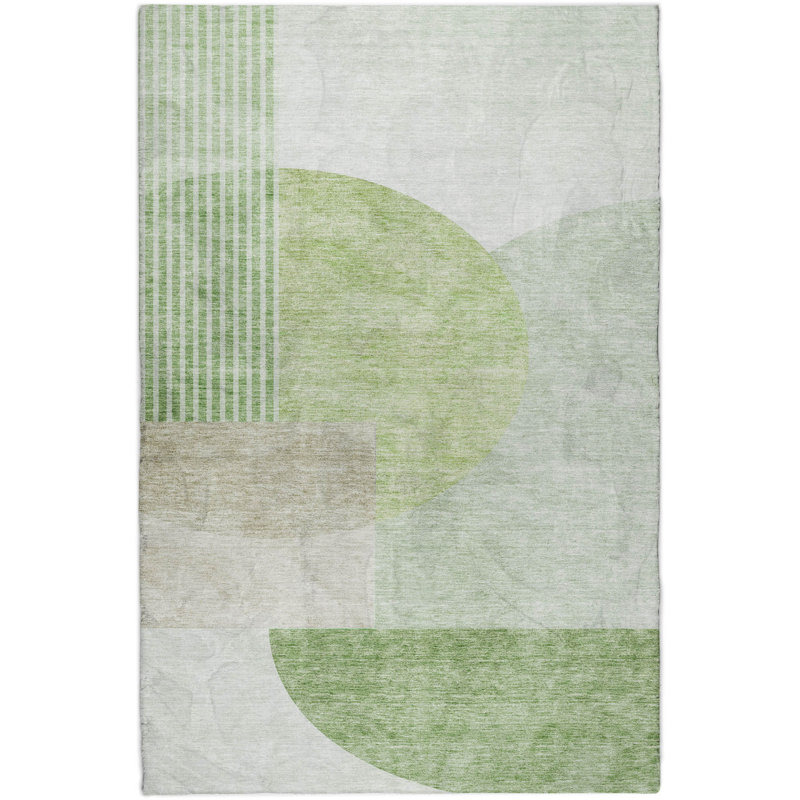 Tapis à poil long de qualité supérieure lavable à la machine ADS678, Olive, 3 pi x 5 pi