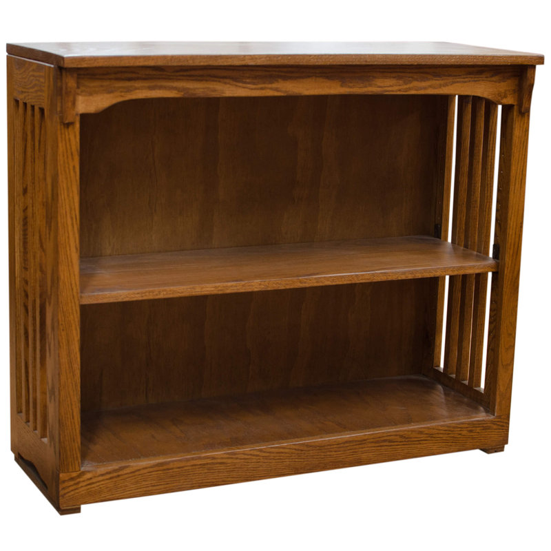 Solid Oak Wood Standard Bookcase with Adjustable Shelves, (1 Shelves) 30" H x 36" W x 13" D