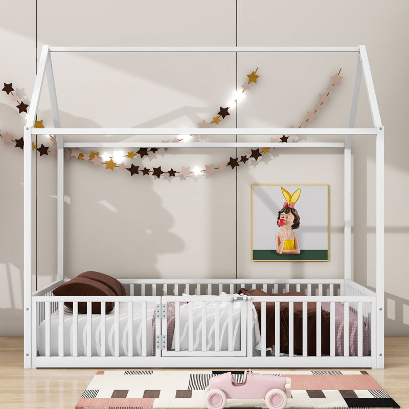 Lit plateforme Jayko, Blanc, Simple