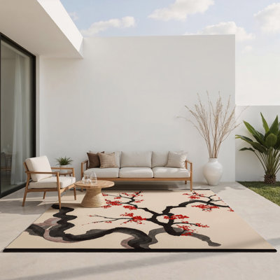 Tapis intérieur et extérieur Petal Glimmer