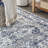 Lawton Modern Persian Vintage Medallion Light Gray/Navy Rug-487995766