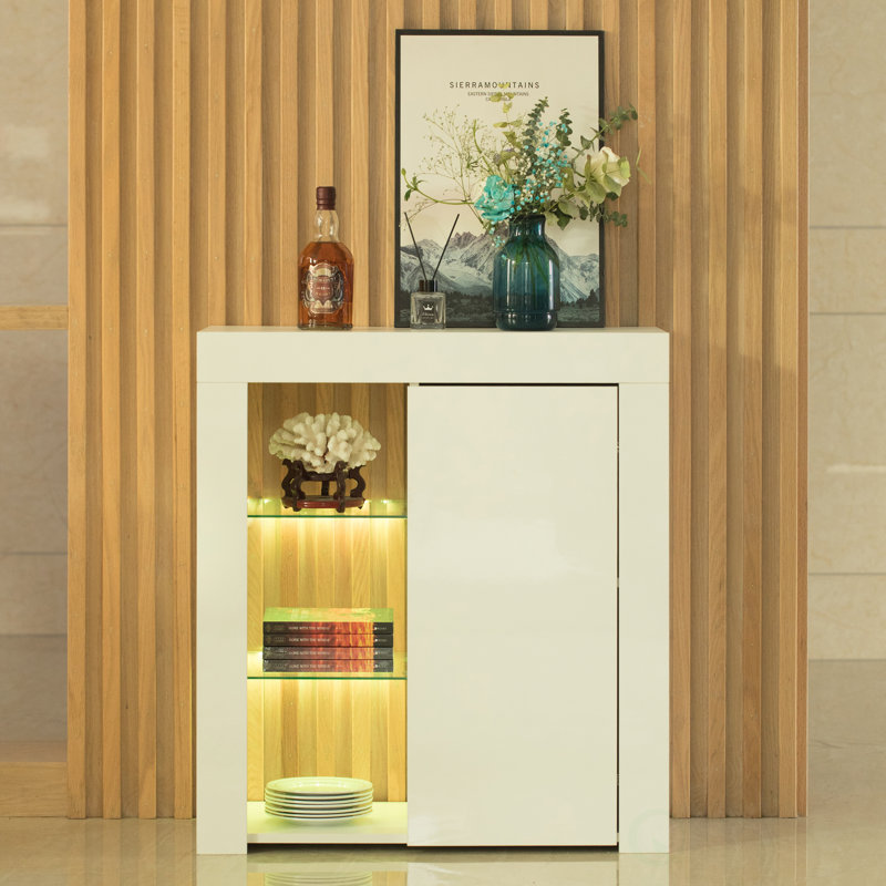Buffet décoratif 1 porte Stonec chiffre, Blanc