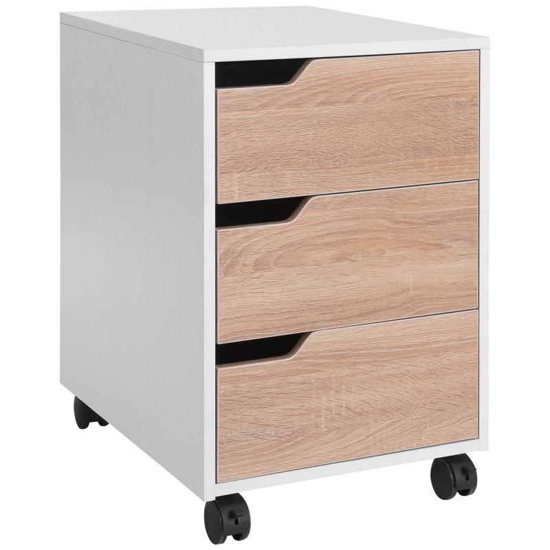 Arminas 15.75'' Wide 3 -Drawer Mobile File Cabinet, Brown