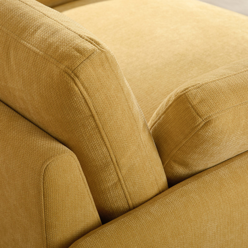 Canapé simple en chenille avec coussin, Jaune