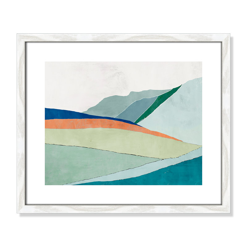 Camuto Hills Beneath R mobile Sun - reproduction d'art, H 16 po x l 19 po x P 0,75 po, Papier avec cadre en bois blanc