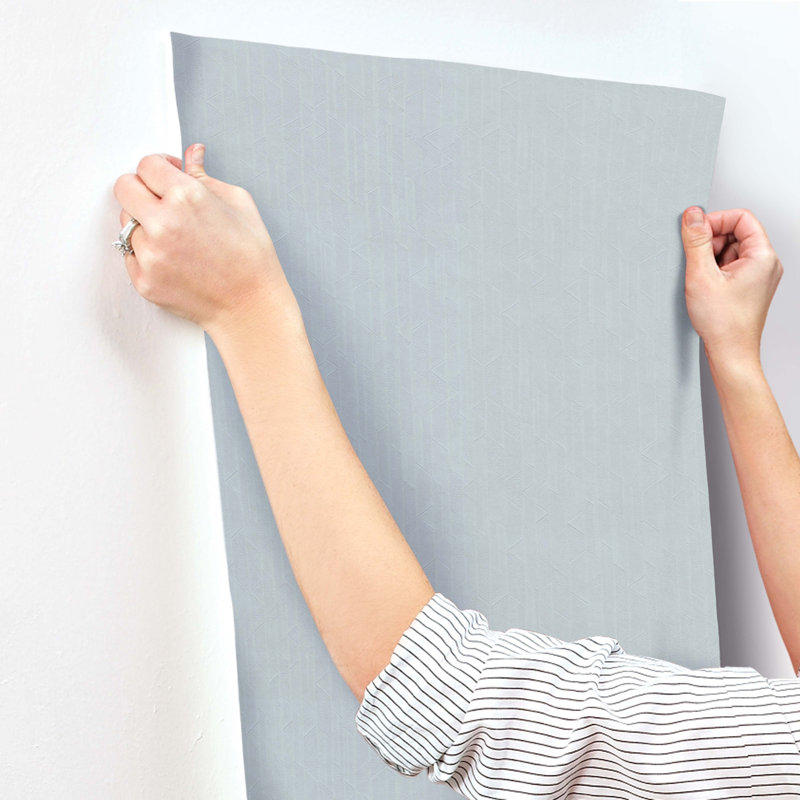 Geometric Wallpaper Roll, Bluestone