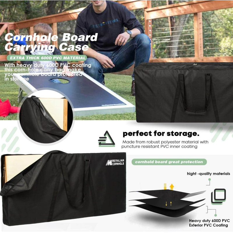 Triangle Pattern Corn Hole Board Set With Carry Case