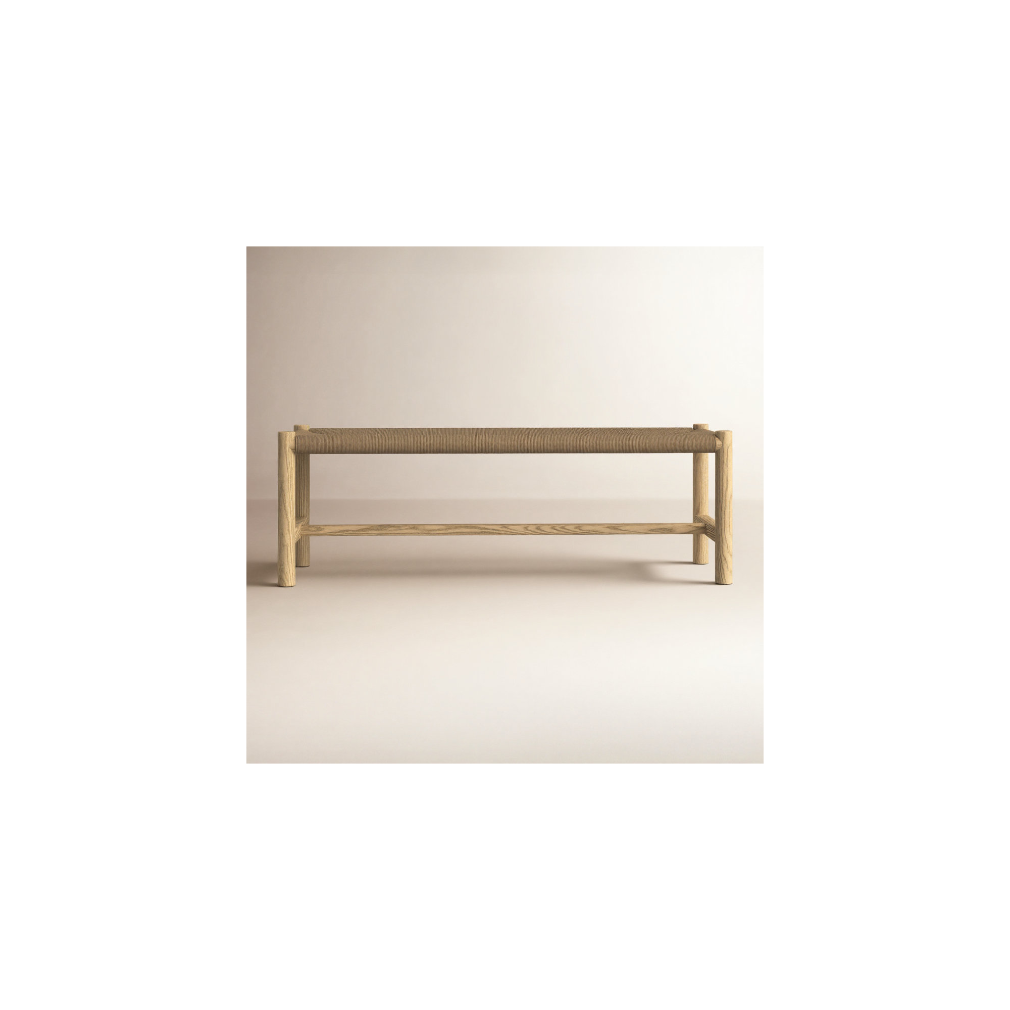 Brighton Wood Bench, Natural, 18" H x 60" W x 17" D