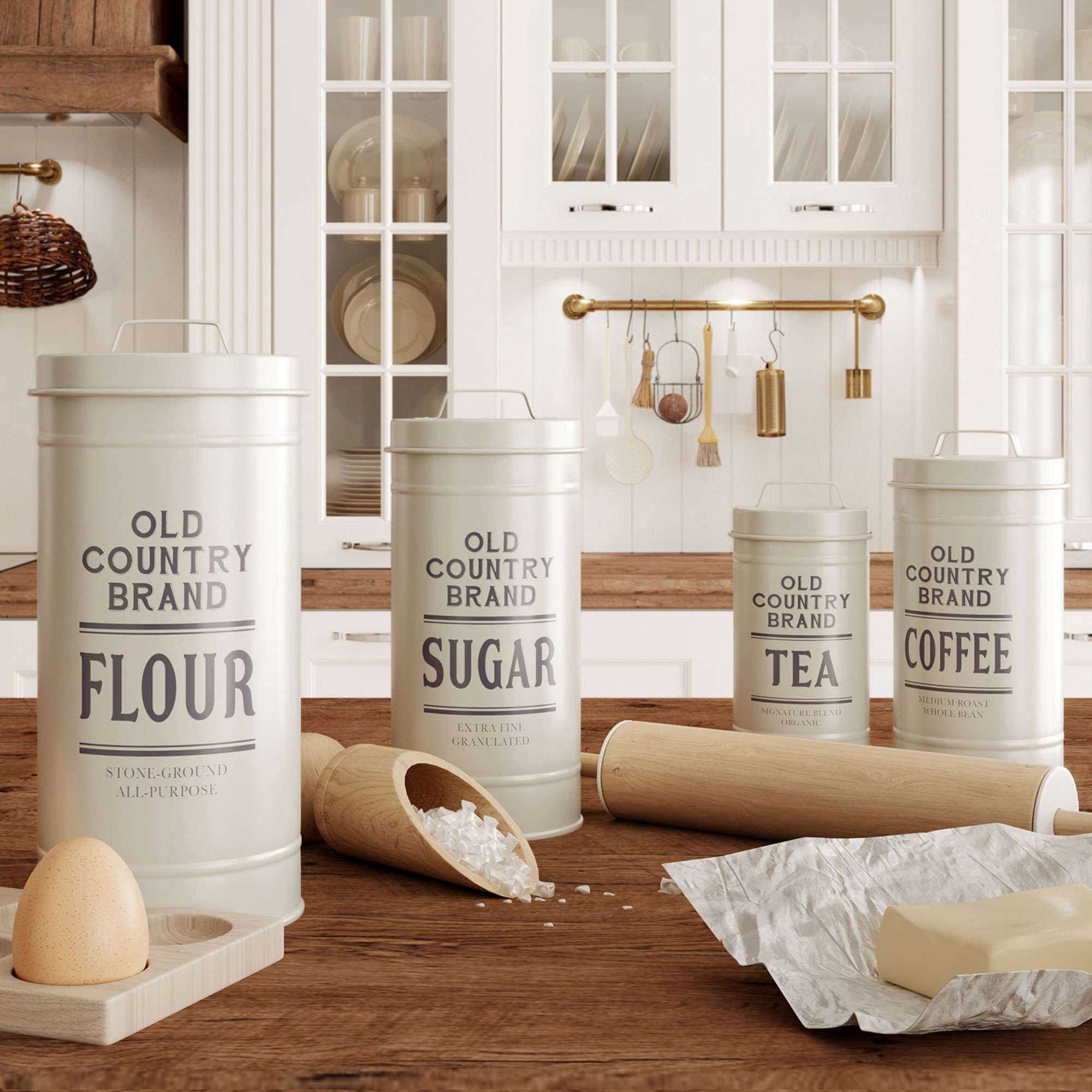 17 Stories Old Country Brand 4 Piece Kitchen Canister Set & Reviews | Wayfair