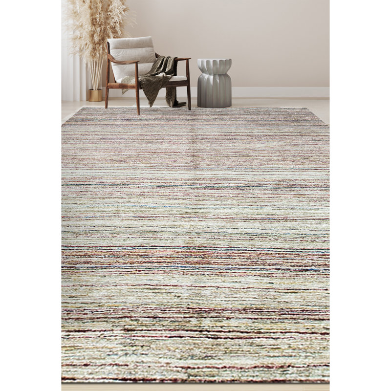 Gabbeh Hand-Knotted High-Quality Beige Area Rug