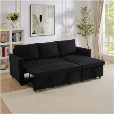 Canapé-causeuse avec méridienne et canapé-lit modulaire en L avec méridienne et rangement