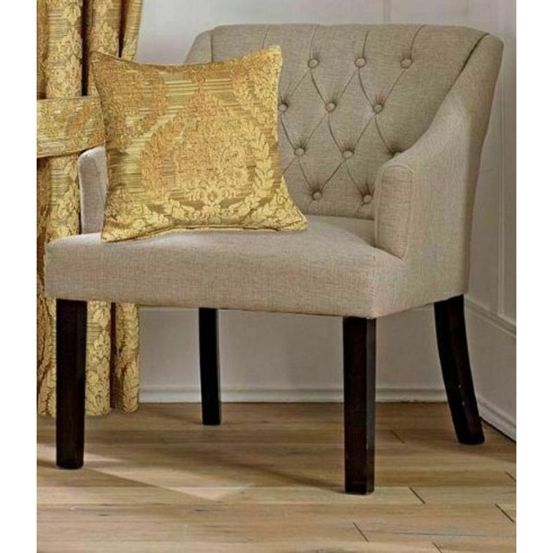 Pair of Jacquard Eyelet Ring-Top Curtains – Fully Lined – Available in Multiple Sizes, 228 W x 183 D cm, Gold