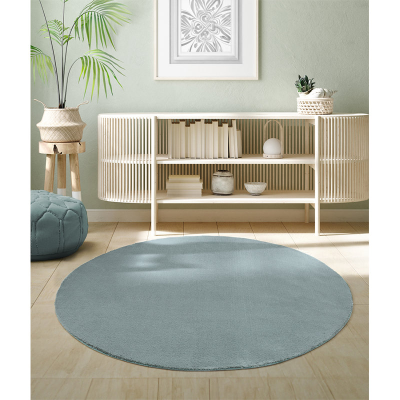Machine Woven Blue Indoor Rug, Round 120cm