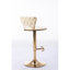 2 tabourets de bar, crème, repose-pieds et base, levage mécanique à hauteur réglable, siège en velours, pieds dorés, pivotant à deux avec hauteur de levage, revêtement, pieds