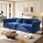 Grand canapé-lit coulissant de 100 po, canapé-lit convertible abordable avec revêtement en velours capitonné, causeuse multifonctionnelle pour le salon et la chambre à coucher - bleu-96500959-87542715
