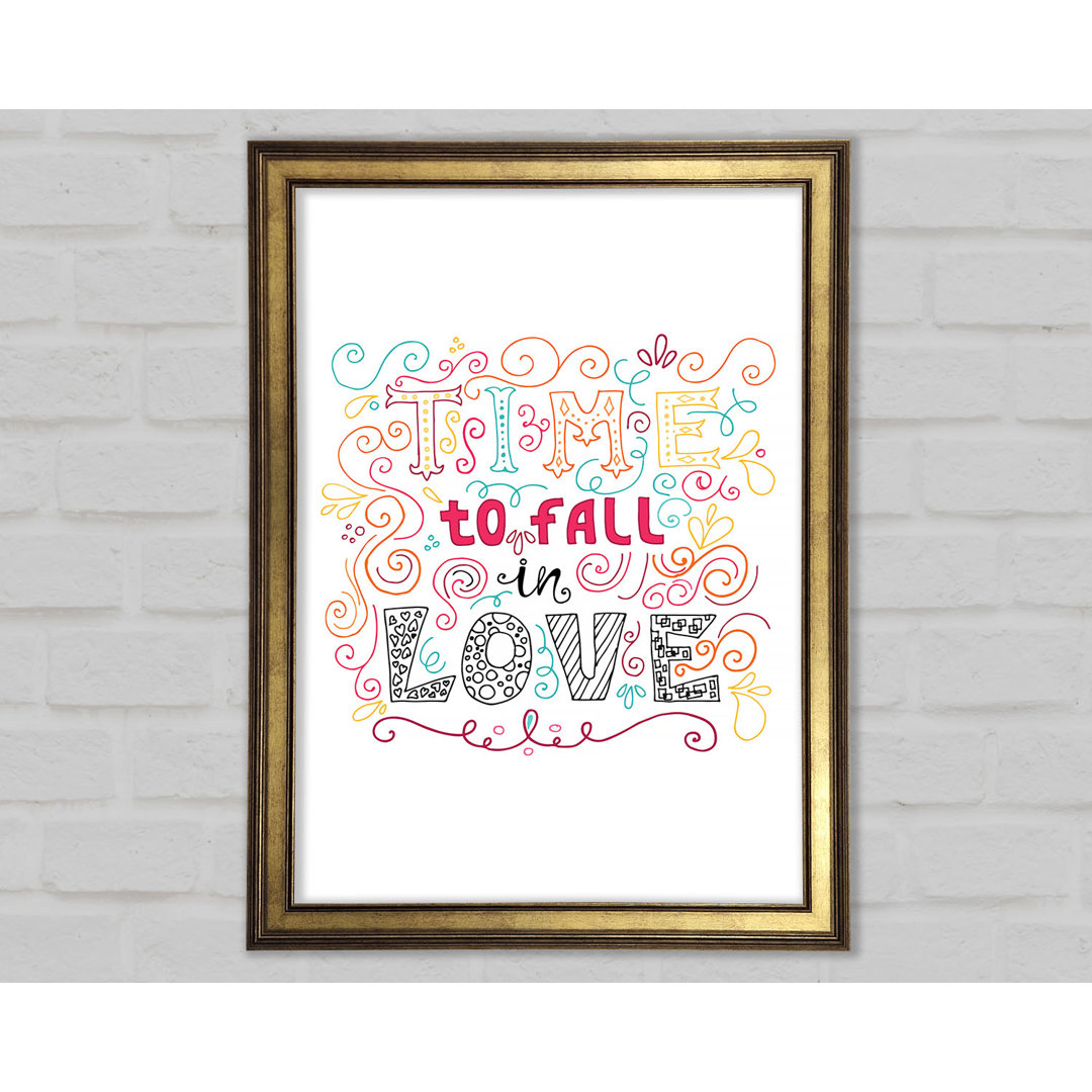 Time To Fall In Love - Single Picture Frame Typography