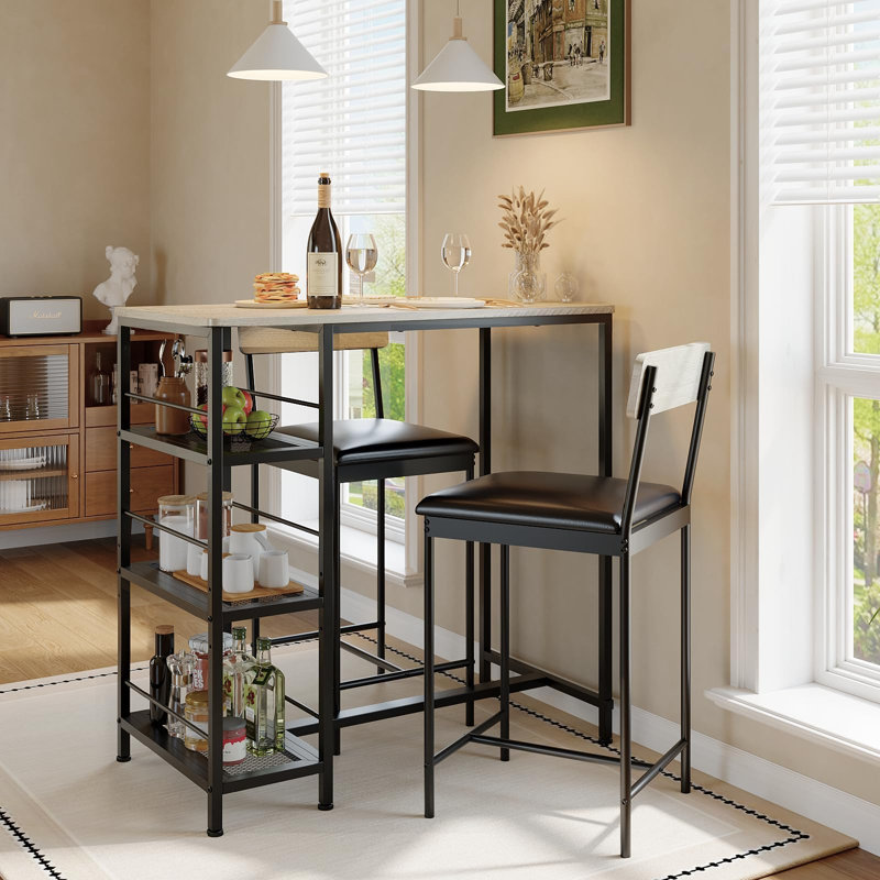 Dining Set, Gray / Black, Gray, Gray