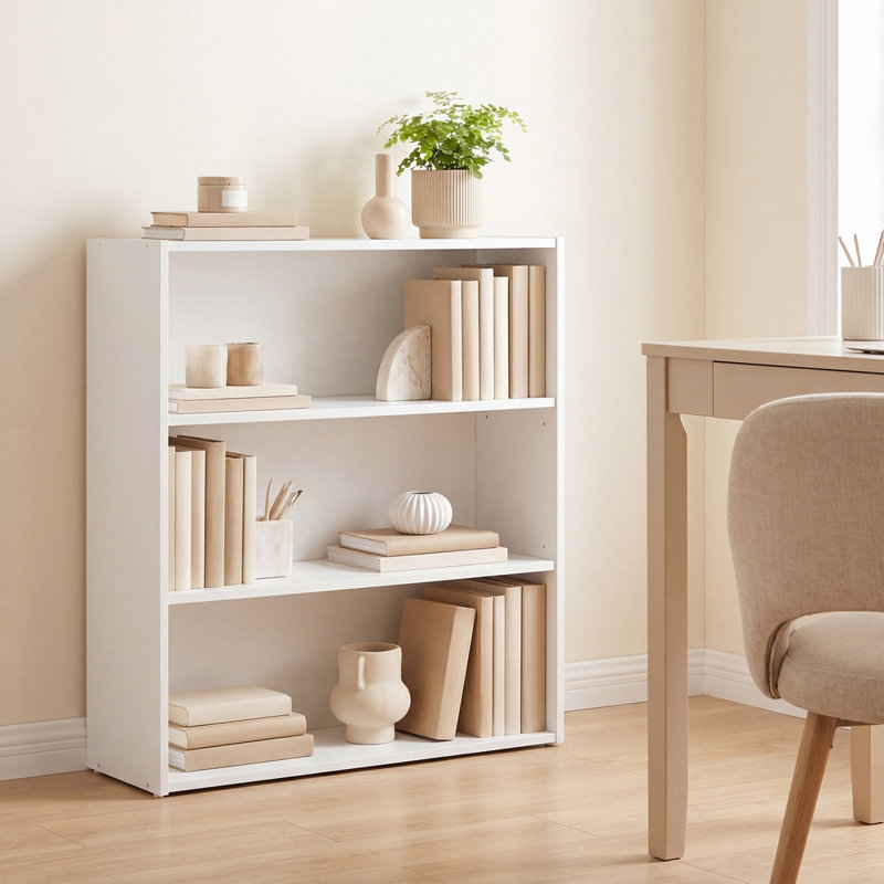 Bibliothèque standard H 71,1 po x l 24,4 po Sayef, (5 tablettes) 134 cm H x 80 cm l x 24 cm P, Cloud White