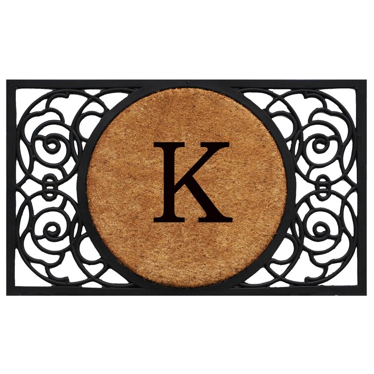 Cermenho Non-Slip Outdoor Door Mat Lark Manor Letter: K, Mat Size: Rectangle 18 x 30