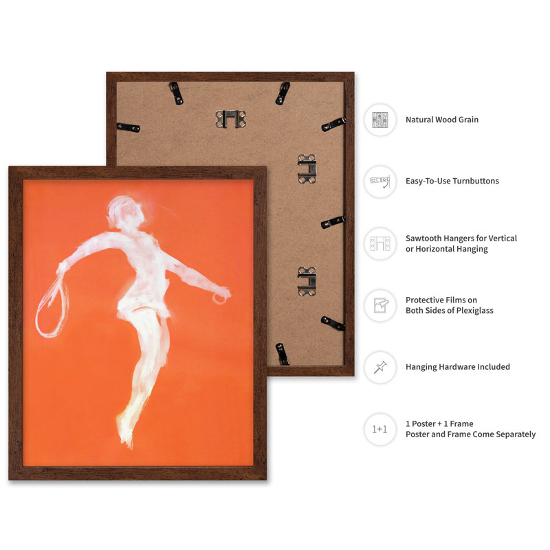 Roland Garros - Open de France 1990, Poster, 08"H x 10"W, Brown Framed