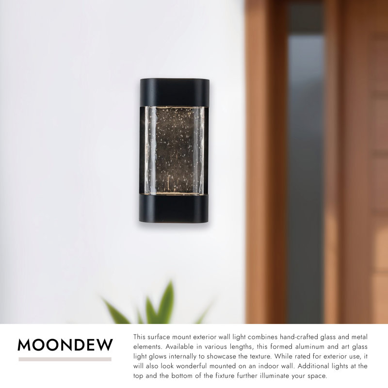 Moondew 1 - Light LED Outdoor Flush Mount, 21 W, 12" H x 6" W x 3" D