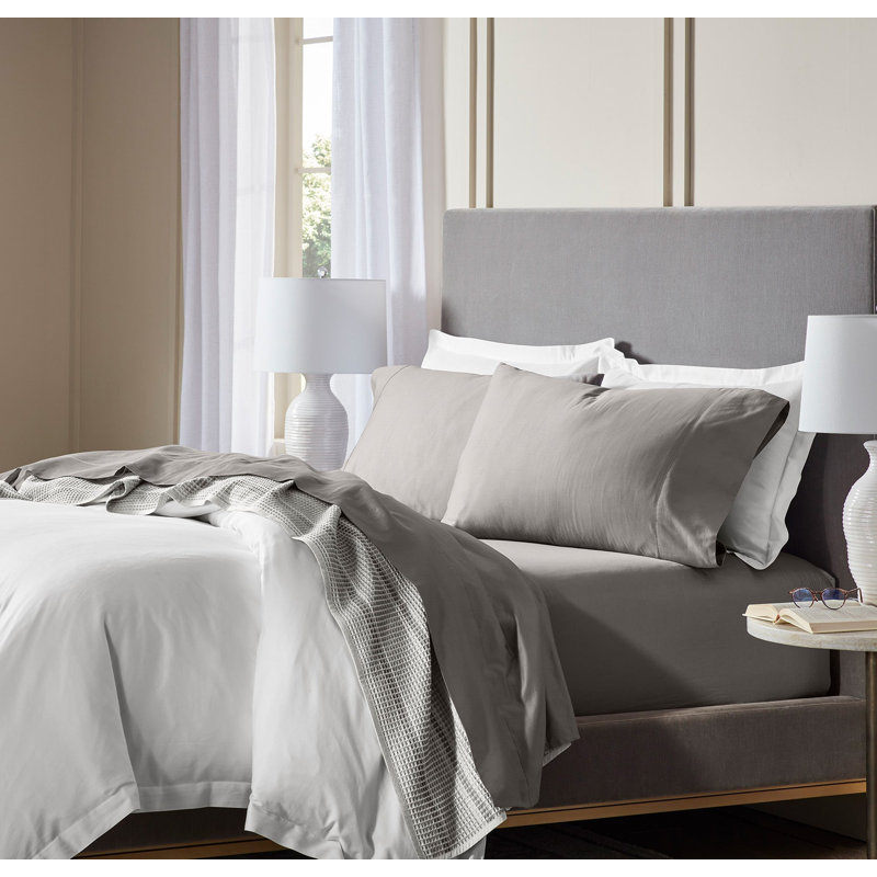 Signature Hemmed Sheet Set, Stone, King Sheet Set with 2 Pillowcases