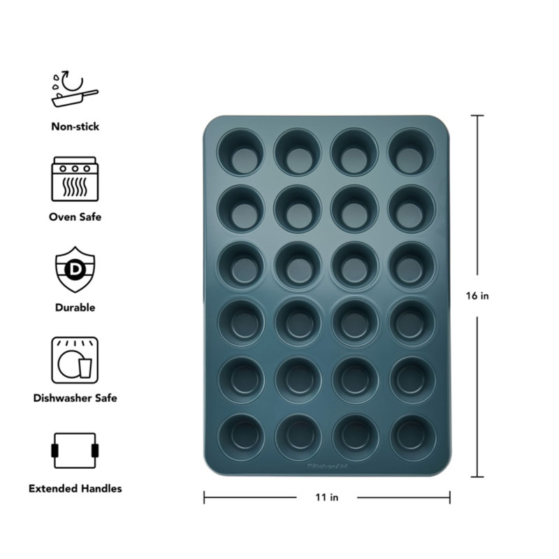 24-Cup Nonstick Aluminized Steel Muffin Pan, Beetroot, Agave