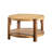 Medieval modern style coffee table, two-tier round coffee table with storage rack