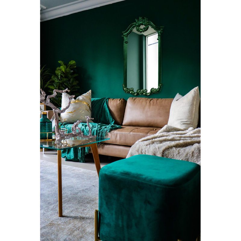 Roman Arch Beveled Mirror, Hunter Green