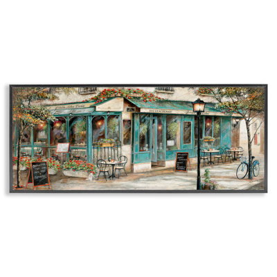 «European City Streets», restaurant traditionnel, architecture, scène de trottoir par Ruane Manning - impression