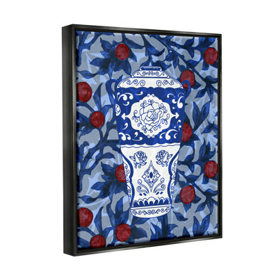 "Ornate Vase" rouge et bleu par Lil 'Rue, impression
